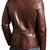 Men's brown lambskin leather safari field jacket blazer