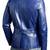Men's genuine blue leather safari blazer field jacket