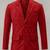 Men's lambskin red genuine suede leather blazer