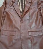 Men's brown lambskin genuine leather blazer coat