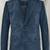 Men's blue soft suede leather western leather blazer