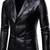 Men's black lambskin leather formal coat blazer