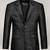 Men's black real lambskin leather genuine blazer dress coat