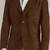 Men's real genuine lambskin brown suede leather blazer coat