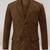 Men's real genuine lambskin brown suede leather blazer coat