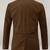 Men's real genuine lambskin brown suede leather blazer coat