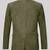 Men's olive green soft suede genuine leather double breasted blazer