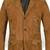Men's genuine lambskin tan suede leather safari coat blazer