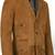 Men's genuine lambskin tan suede leather safari coat blazer