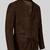 Men's dark brown genuine suede leather safari coat blazer