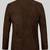 Men's dark brown genuine suede leather safari coat blazer