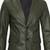 Men's olive green real lambskin leather coat blazer