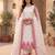 White & pink embroidered kurta pant set with maska cotton silk dupatta