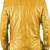 Men's mustard yellow genuine leather blazer jacket