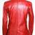 Men's red 100% genuine leather button blazer jacket
