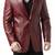 Men's real lambskin maroon genuine leather blazer coat