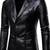 Men's black 100% genuine leather blazer sport coat