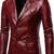 Men's genuine burgundy leather formal blazer jacket