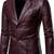 Men's real lambskin wine leather blazer sport coat