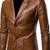 Men's tan brown 100% real lambskin leather party wear blazer jacket