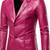 Men's real lambskin pink leather formal blazer coat jacket