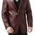 Men's real genuine coffee brown leather blazer jacket