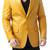 Men's yellow real genuine leather blazer formal two button coat