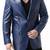 Men's real genuine lambskin blue leather blazer two button coat