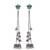 Green Floral Long Chain Jhumka Earrings for Women | Oxidised Silver Look Traditional Ethnic Dangler Earrings
