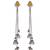 Yellow Stone Long Chain Jhumka Earrings for Women | Oxidised Silver Look Traditional Ethnic Dangler Earrings