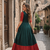D green banarasi silk free size stitched anarkali gown with weaving work