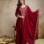 Maroon mul chanderi kurta palazzo set with dupatta