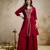 Maroon mul chanderi kurta palazzo set with dupatta