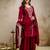 Maroon mul chanderi kurta palazzo set with dupatta
