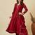 Maroon vichitra silk blend kurta pant set with dupatta
