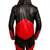 Men's black & red assassin cosplay hooded leather trench coat