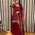 Wine embroidered kurta palazzo set with dupatta
