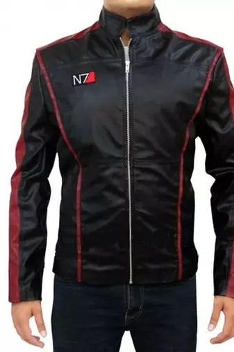 Mass effect n7 leather jacket men's genuine lambskin leather jacket