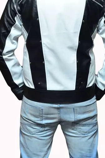 Michael-jackson-pepsi-white-leather-jacket men's genuine lambskin leather jacket