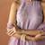 Lavender crunchy beads work kurti palazzo set with organza dupatta