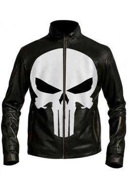 Punisher biker leather jacket jacket men's genuine lambskin leather jacket 1