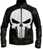 Punisher biker leather jacket jacket men's genuine lambskin leather jacket