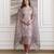 Rose viscose jacquard kurta set with organza dupatta