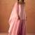 Pink viscose organza kurti set with organza dupatta