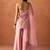 Pink viscose organza kurti set with organza dupatta