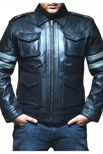 Resident-evil-leather-jacket men's genuine lambskin leather jacket