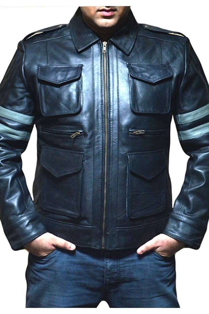 Resident-evil-leather-jacket men's genuine lambskin leather jacket