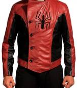 Spiderman red leather jacket men's genuine lambskin leather jacket