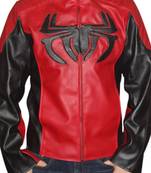 Spiderman-motorcycle red leather jacket men's genuine lambskin leather jacket