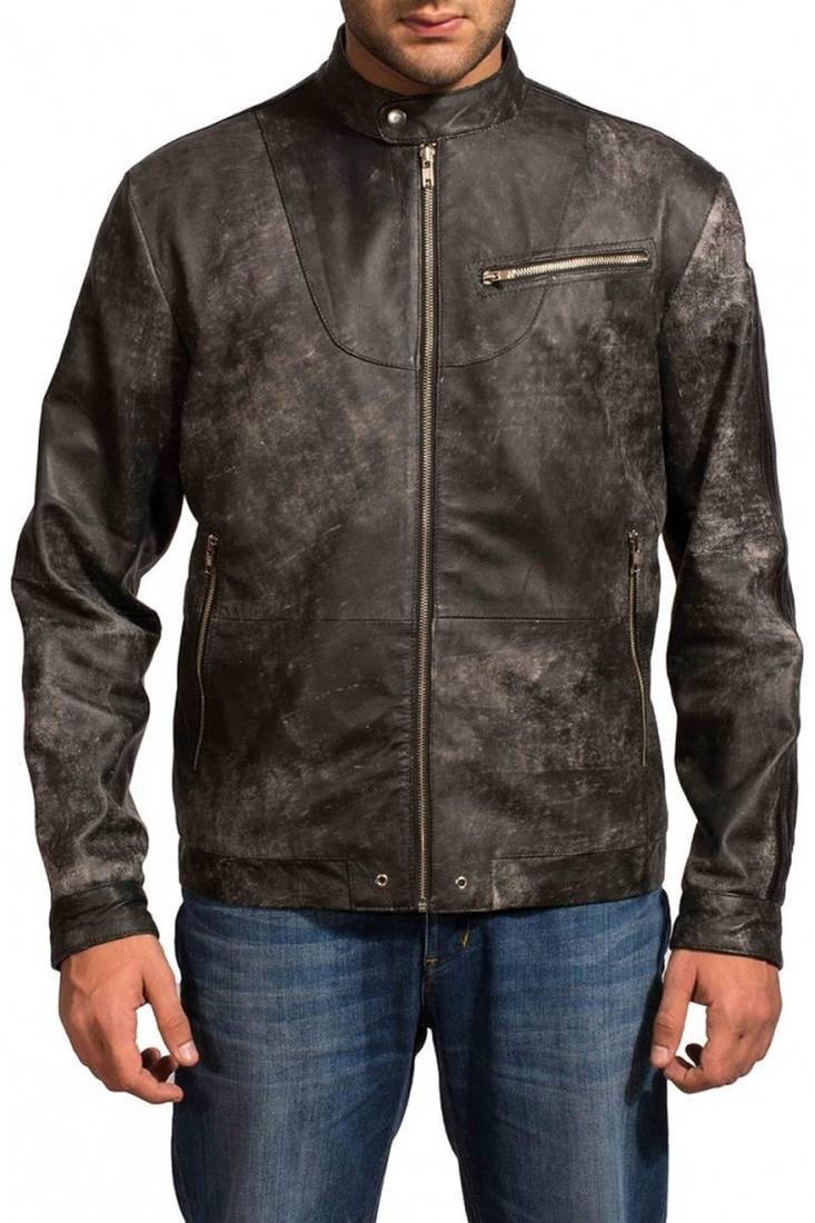 Star-crossed-greg-finley-distressed-black-jacket  men's genuine lambskin leather jacket